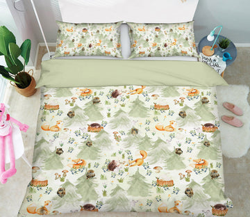 3D Mushroom Fox 194 Uta Naumann Bedding Bed Pillowcases Quilt
