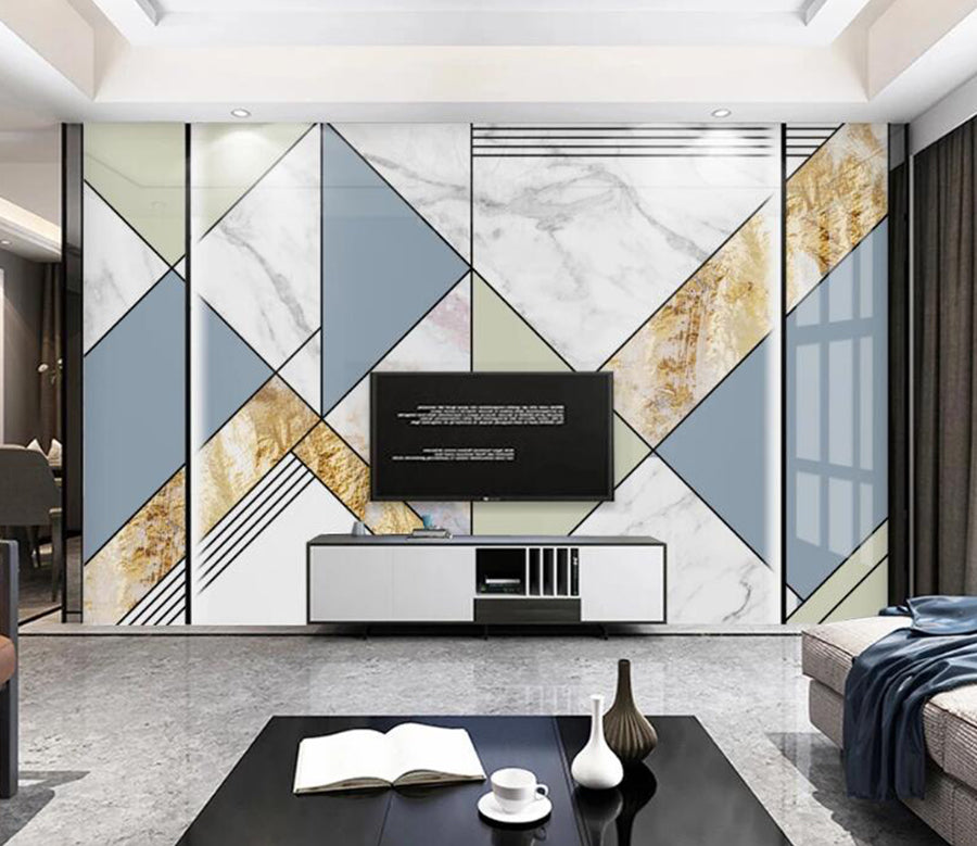 3D Geometric Interlaced Colors 738 Wall Murals