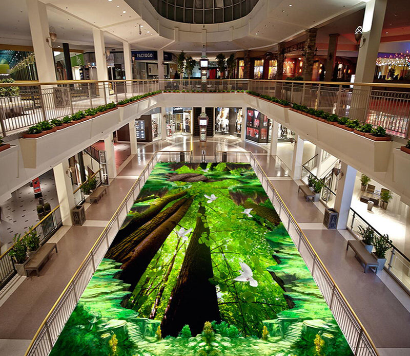 3D Forest Pigeon 119 Floor Mural  Self-Adhesive Sticker Bathroom Non-slip Waterproof Flooring Murals