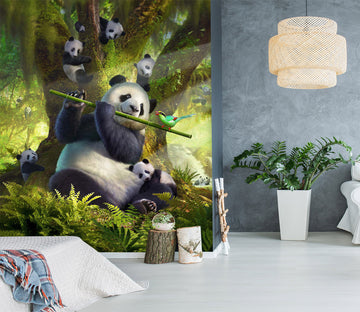 3D Panda Bear 1415 Jerry LoFaro Wall Mural Wall Murals