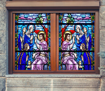 3D Christian Faith 102 Window Film Print Sticker Cling Stained Glass UV Block