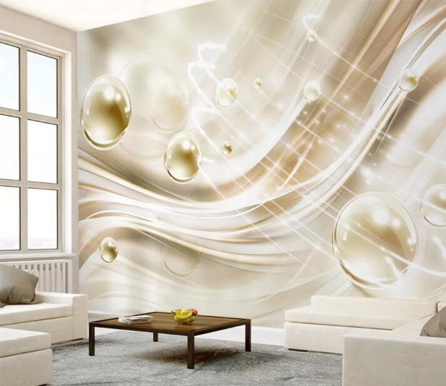 3D Wavy Drops WC100 Wall Murals