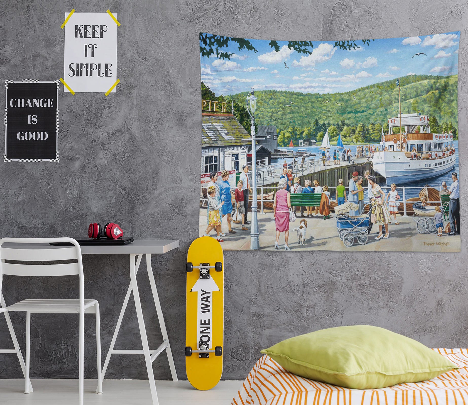 3D Boat Port 11239 Trevor Mitchell Tapestry Hanging Cloth Hang