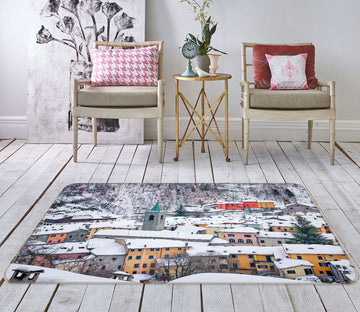 3D Heavy Snow Village 1112 Marco Carmassi Rug Non Slip Rug Mat