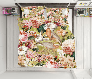 3D Parrot Lily Flower 122 Uta Naumann Bedding Bed Pillowcases Quilt