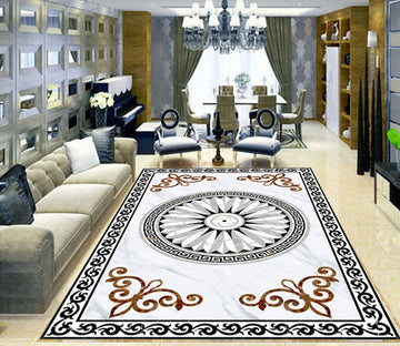 3D Round Black Pattern WG442 Floor Mural Wallpaper AJ Wallpaper 2 
