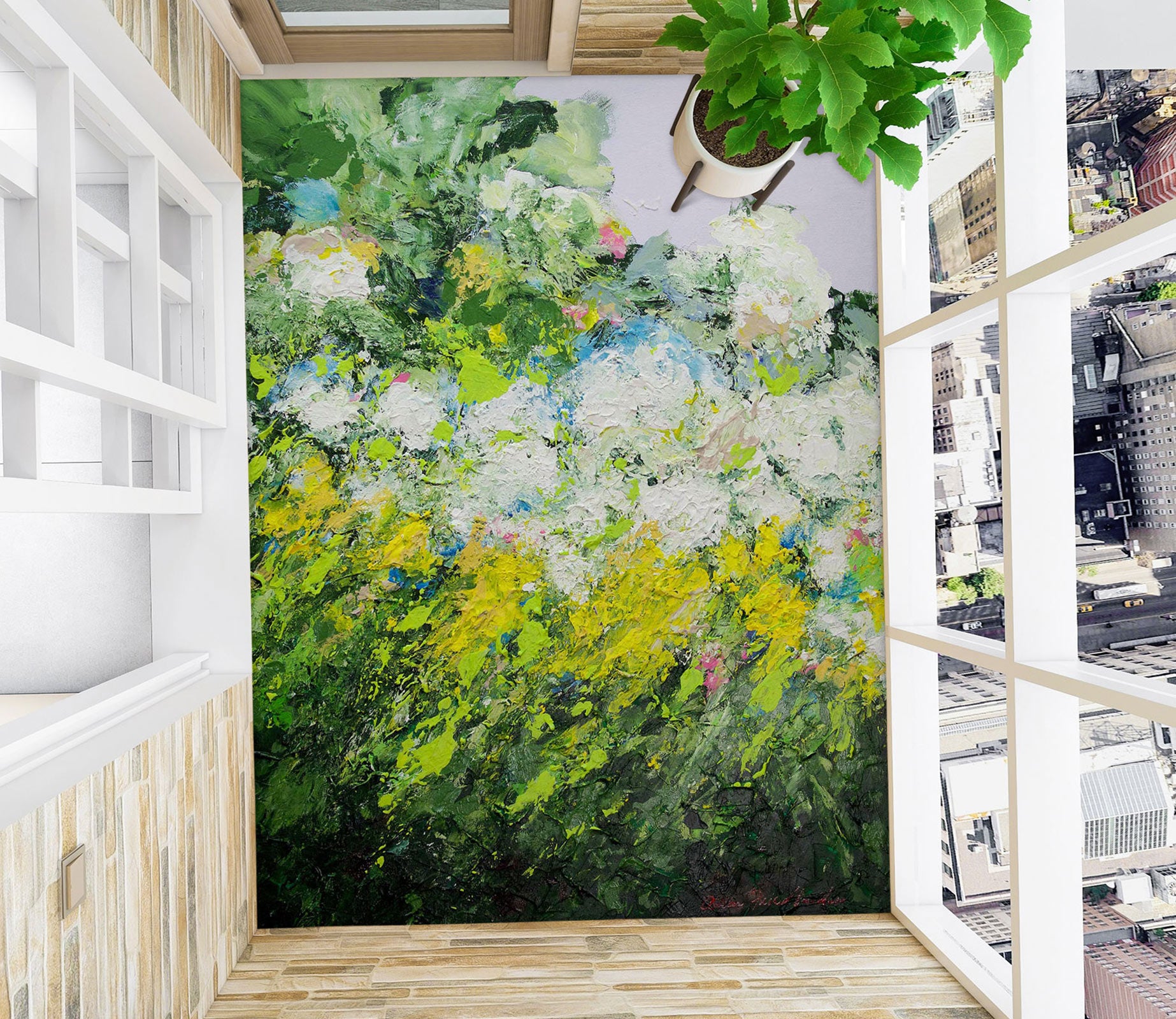 3D Flower Bush Grass Pattern 96112 Allan P. Friedlander Floor Mural  Wallpaper Murals Self-Adhesive Removable Print Epoxy