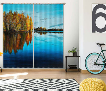 3D Trees Lake 1702 Marina Zotova Curtain Curtains Drapes