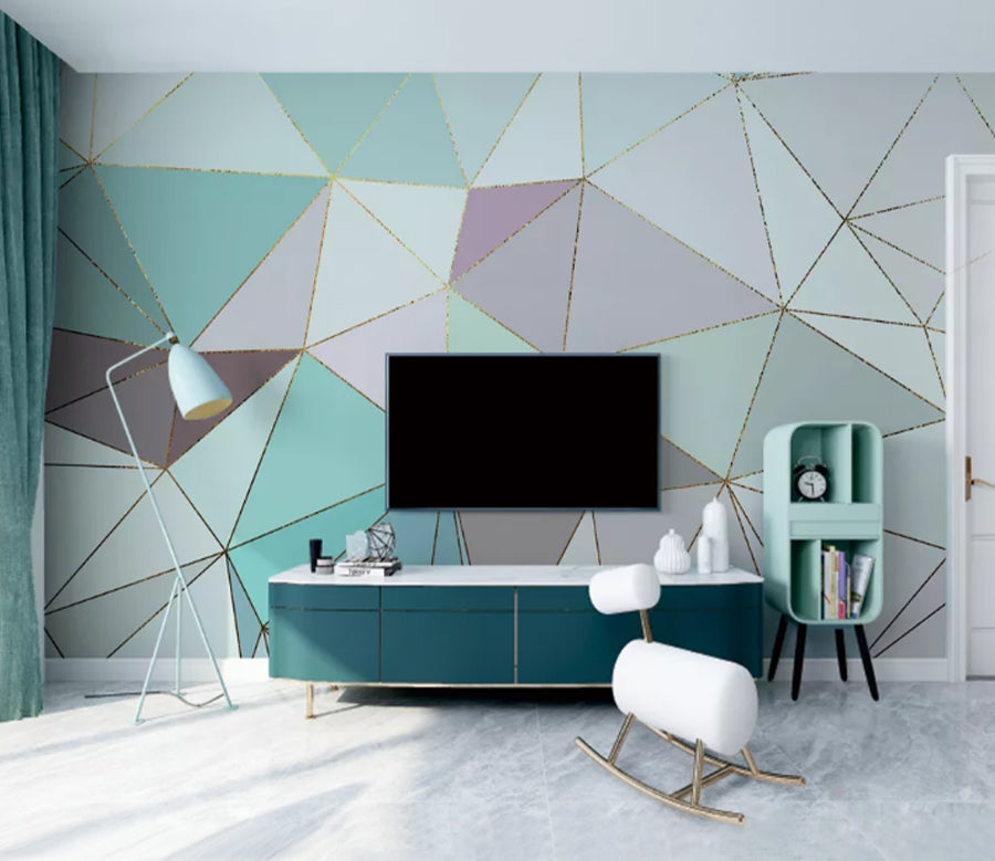 3D White Triangle WC2199 Wall Murals