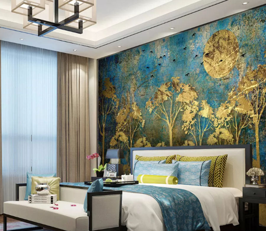 3D Golden Plant 2147 Wall Murals