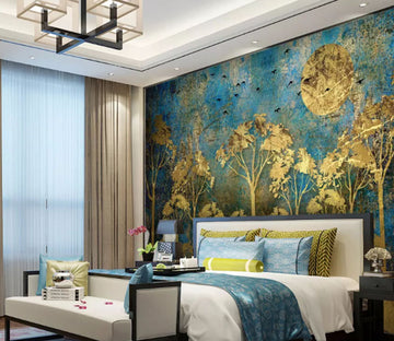 3D Golden Plant 2147 Wall Murals