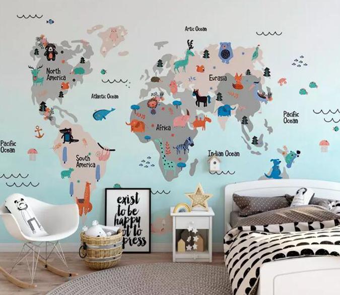 3D Animal Map 559 Wall Murals Wallpaper AJ Wallpaper 2 