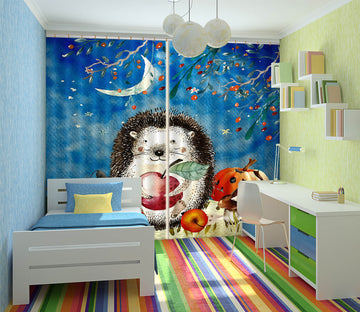 3D Moon Hedgehog 169 Uta Naumann Curtain Curtains Drapes