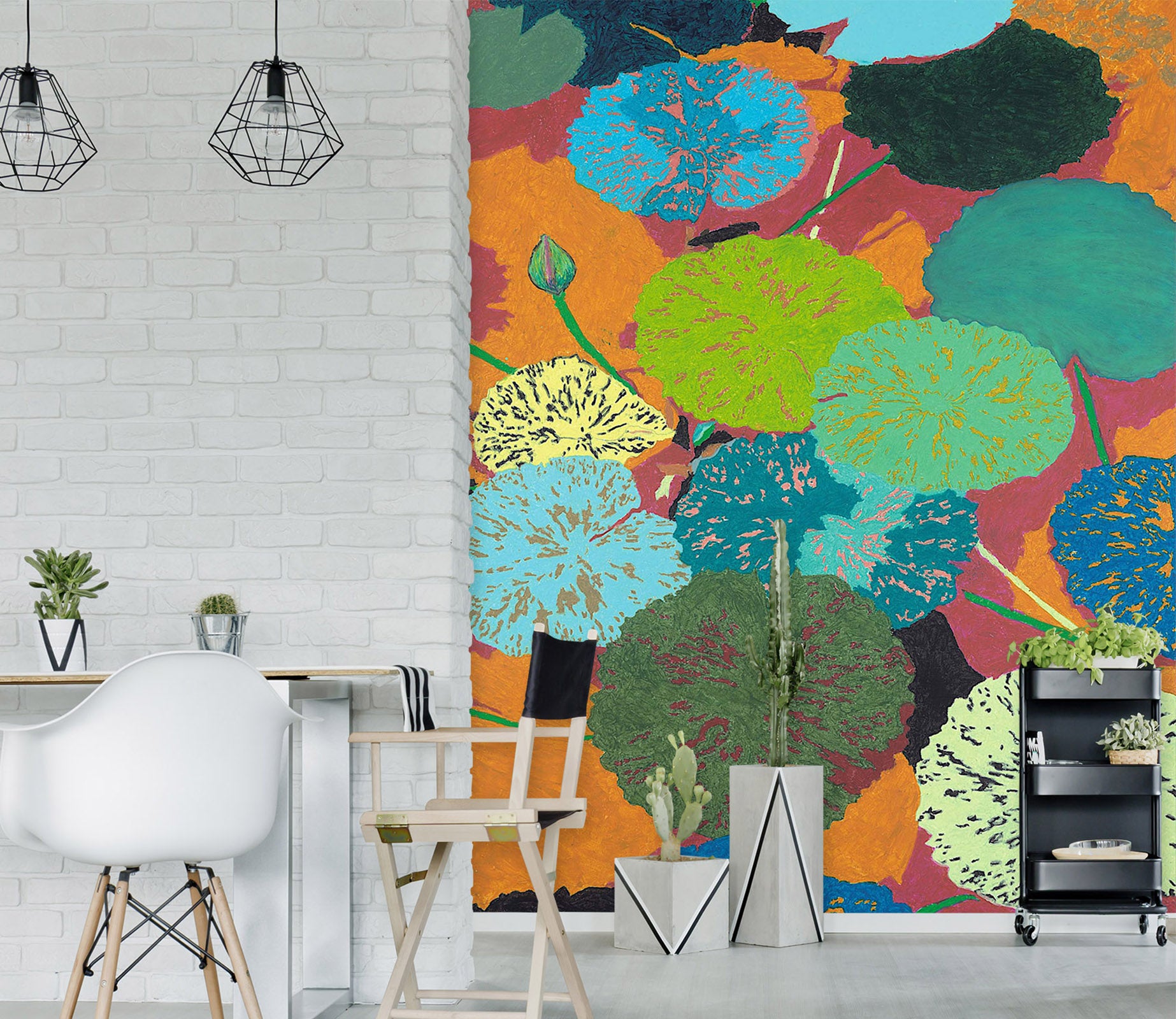 3D Colored Pond 288 Allan P. Friedlander Wall Mural Wall Murals