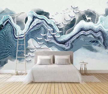 3D Birds Boat WC1549 Wall Murals