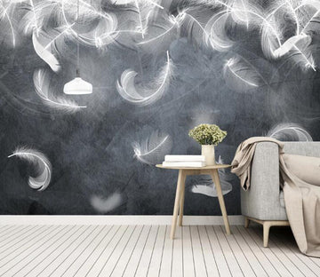 3D Falling Feathers 405 Wall Murals