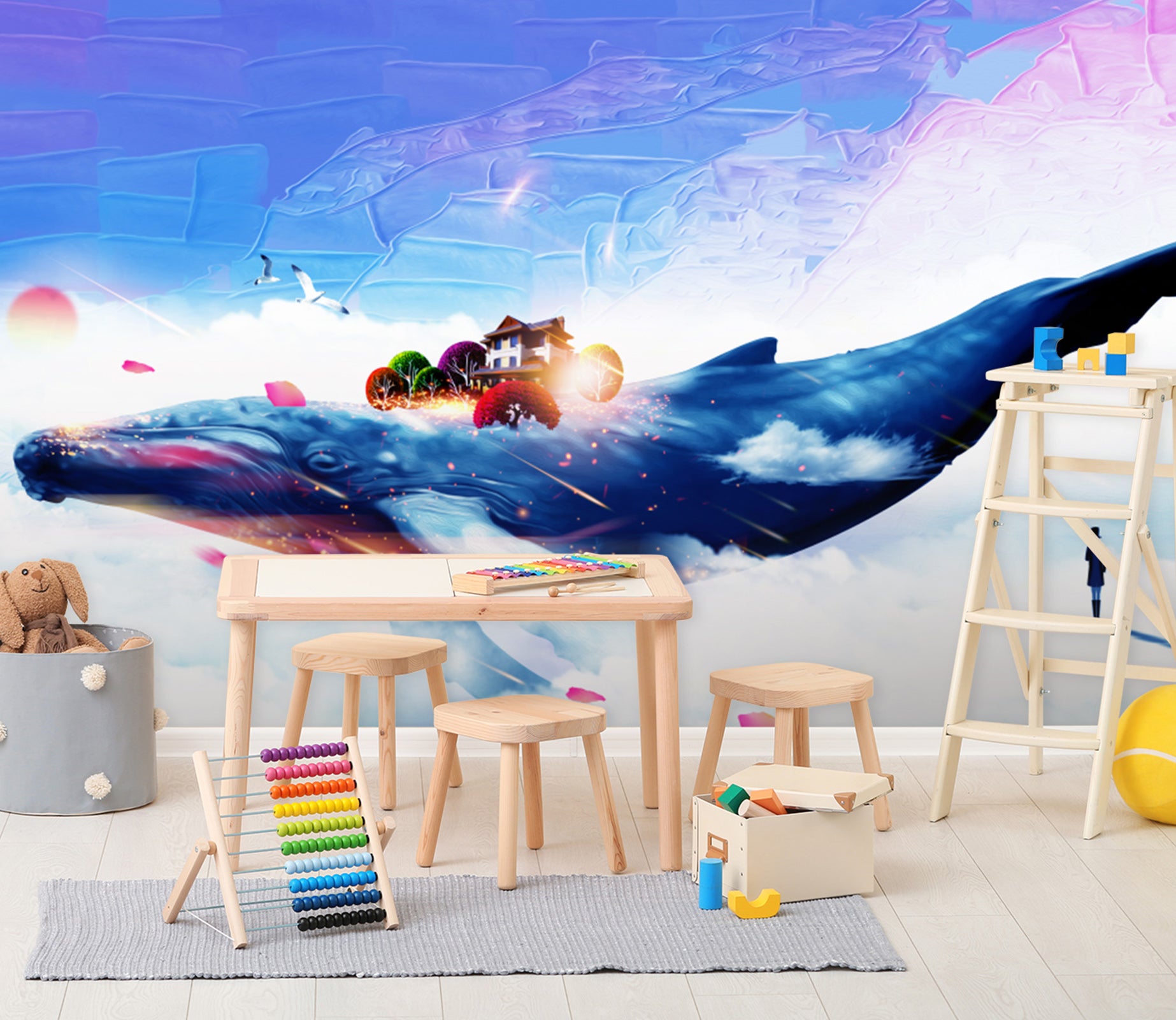 3D Whale Villa 260 Wall Murals
