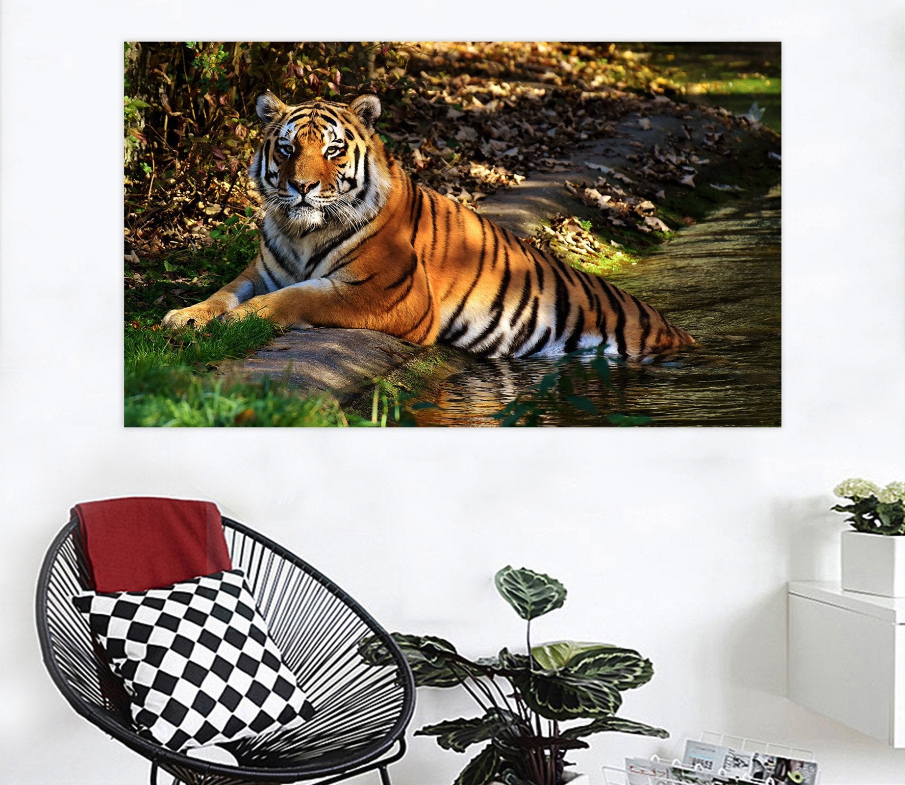 3D Shade Tiger 126 Animal Wall Stickers Wallpaper AJ Wallpaper 2 