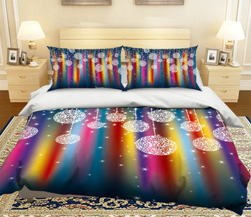 3D Colorful Stripes Snowflake 31130 Christmas Quilt Duvet Cover Xmas Bed Pillowcases