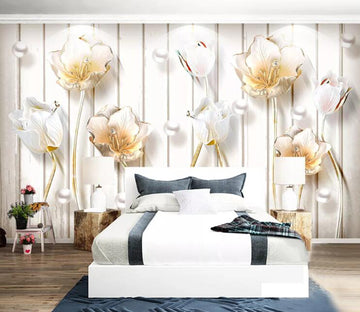 3D Pearl Flower WC42 Wall Murals Wallpaper AJ Wallpaper 2 