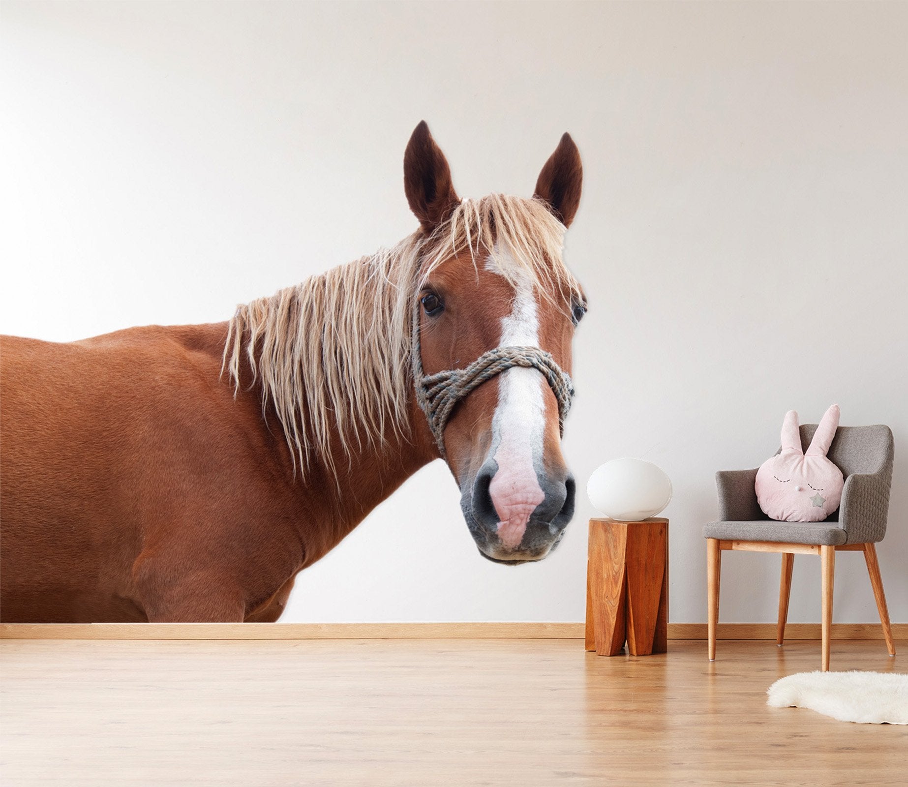3D Brown Horse Head 081 Animals Wall Stickers Wallpaper AJ Wallpaper 