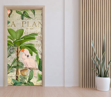 3D Green Leaves Parrot Pattern 11955 Andrea Haase Door Mural