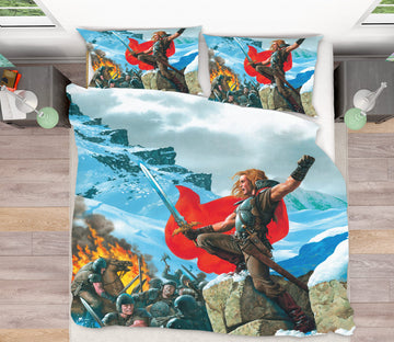 3D Snow Mountain Warrior 6188 Ciruelo Bedding Bed Pillowcases Quilt