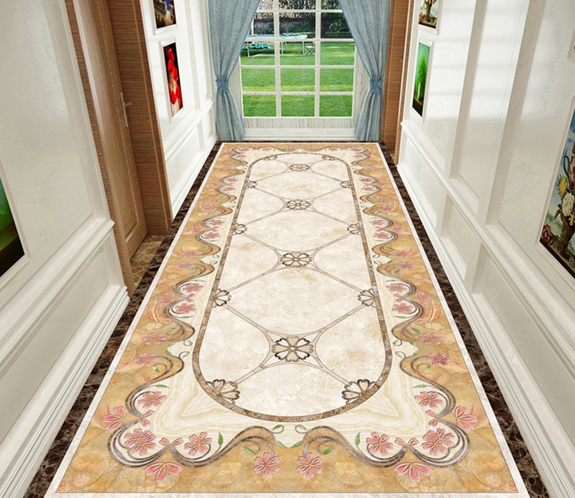 3D Marble Rectangular Lace WG610 Floor Mural Wallpaper AJ Wallpaper 2 