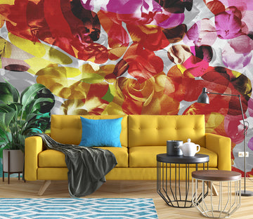 3D Colored Flowers 19104 Shandra Smith Wall Mural Wall Murals