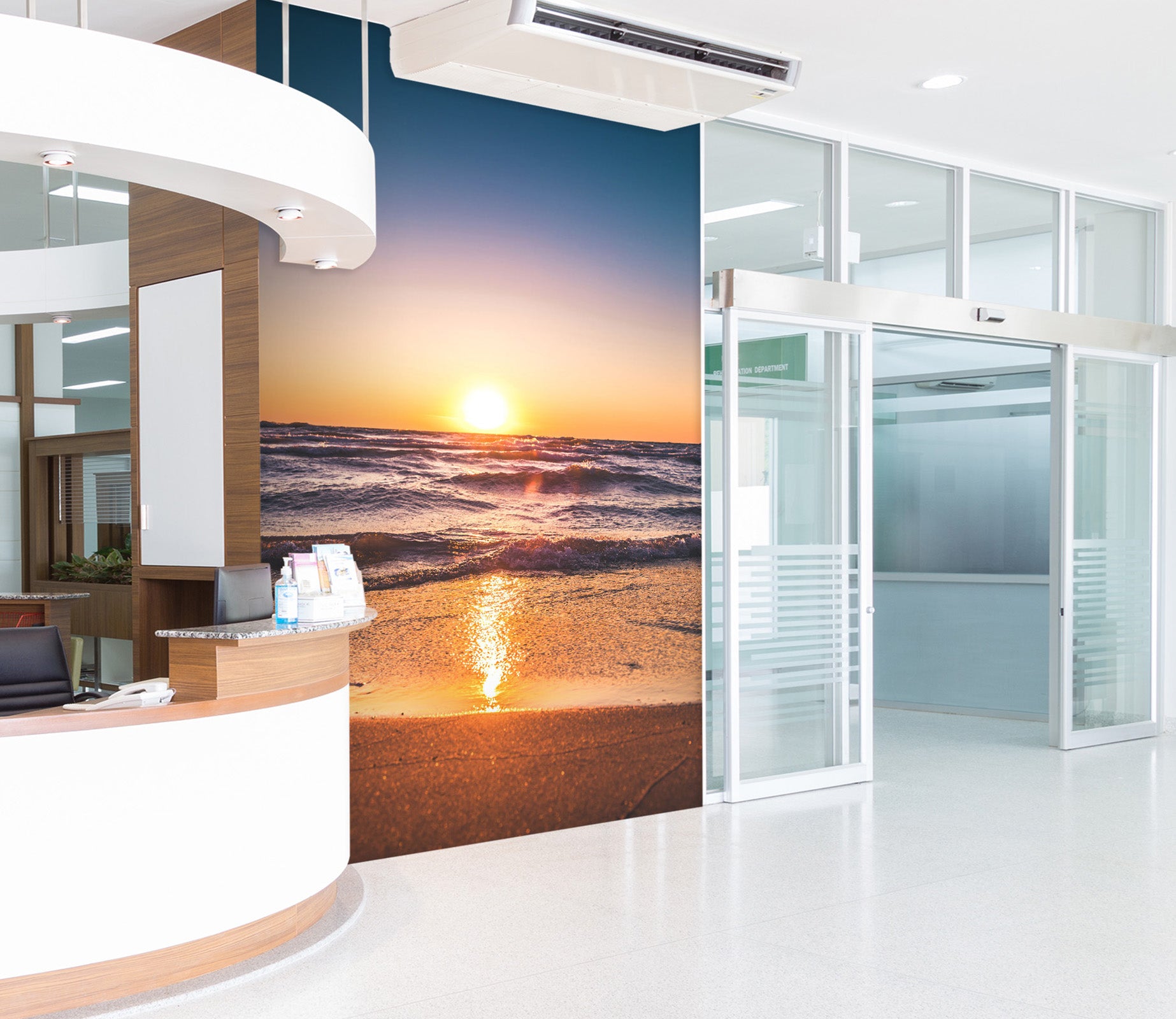 3D Beach Clear Sky Dawn 014 Wall Murals