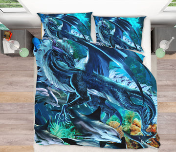 3D Blue Dragon 8308 Ruth Thompson Bedding Bed Pillowcases Quilt Cover Duvet Cover