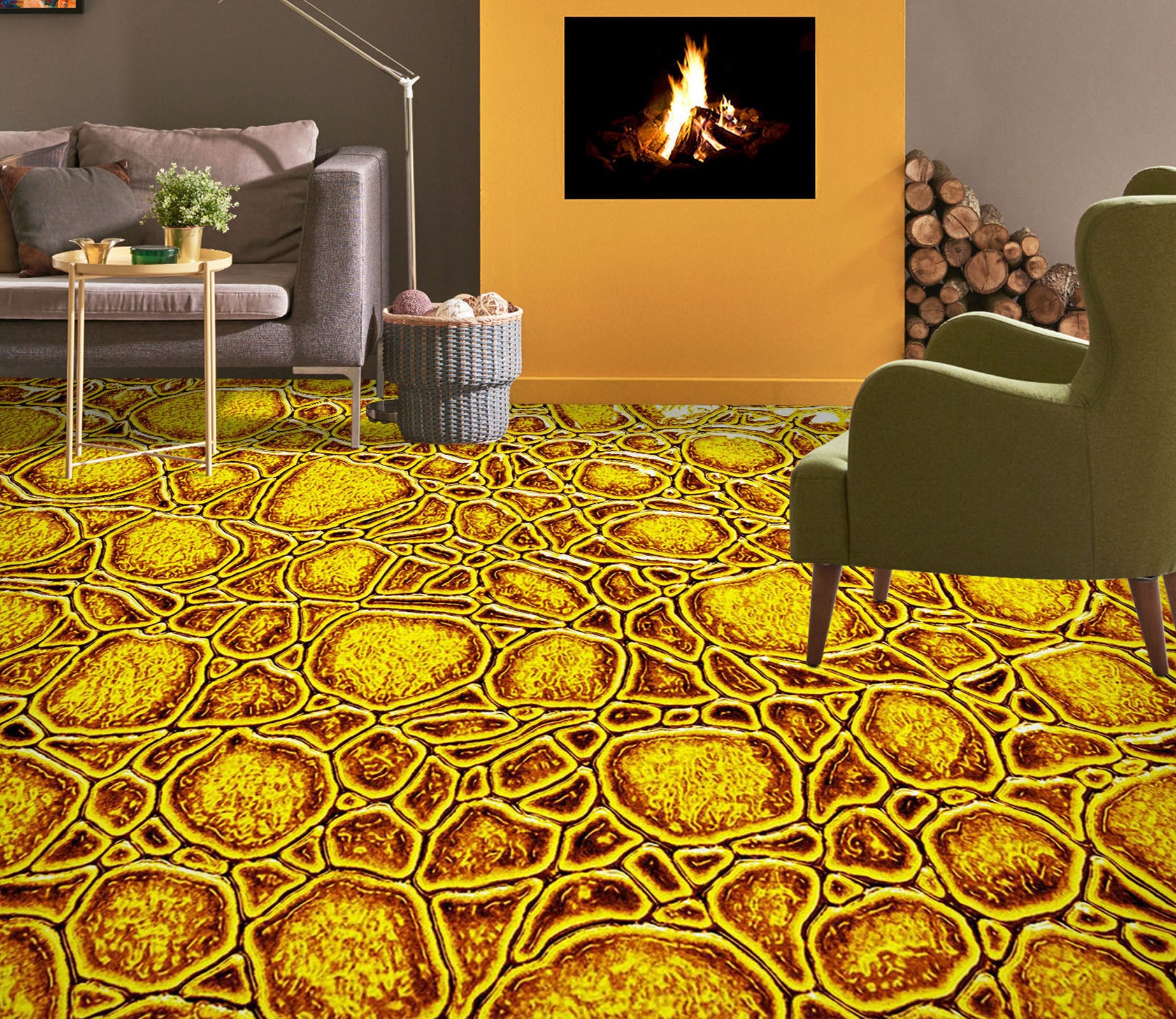 3D Gorgeous Golden Shards 1486 Floor Mural  Wallpaper Murals Self-Adhesive Removable Print Epoxy