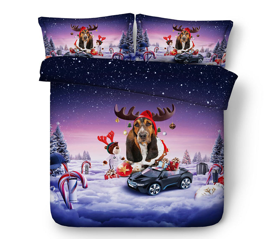 3D Dog Christmas Costume 32170 Christmas Quilt Duvet Cover Xmas Bed Pillowcases
