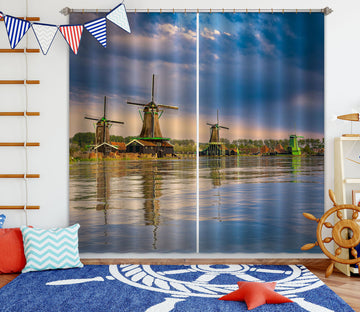 3D Lake Windmill 072 Marco Carmassi Curtain Curtains Drapes