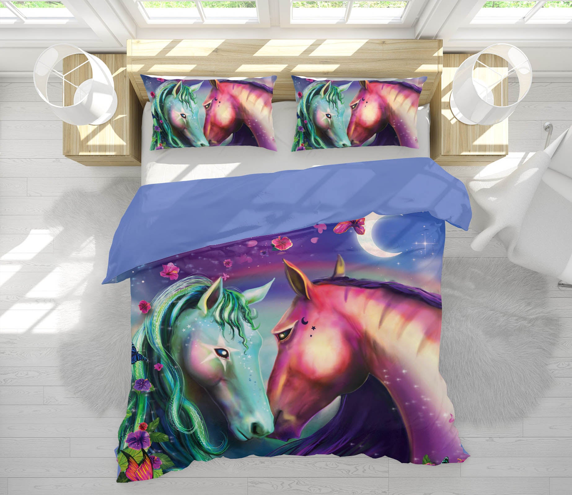 3D Unicorn Love 130 Rose Catherine Khan Bedding Bed Pillowcases Quilt