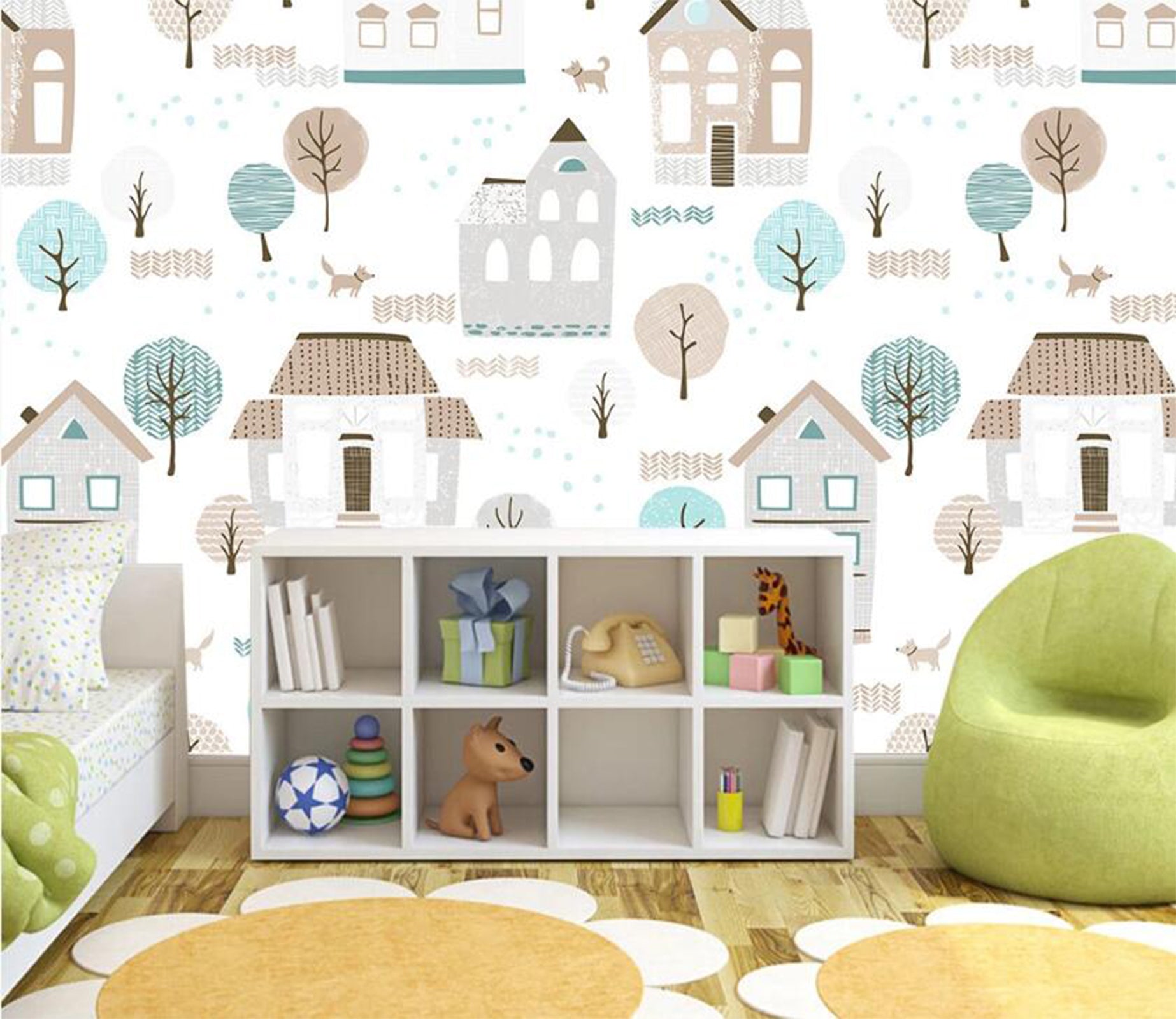 3D Light-colored Fairy Tale Houses 2270 Wall Murals