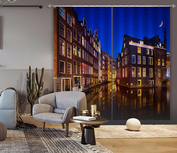 3D Night City 041 Marco Carmassi Curtain Curtains Drapes