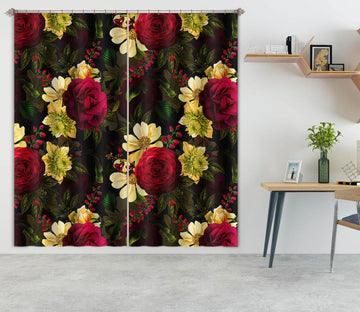 3D Beautiful Flowers 104 Uta Naumann Curtain Curtains Drapes