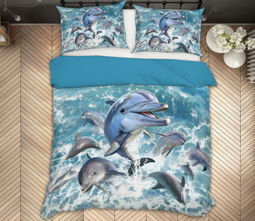 3D Dolphin Jump 2104 Jerry LoFaro bedding Bed Pillowcases Quilt
