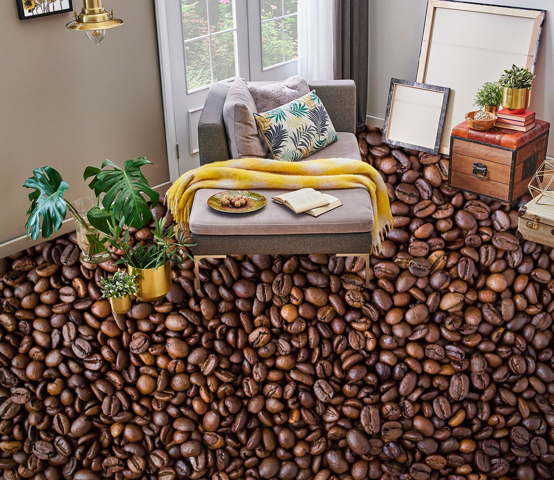 3D Dark Brown Pebbles 1316 Floor Mural  Wallpaper Murals Self-Adhesive Removable Print Epoxy