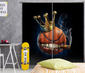 3D Crown Teeth Basketball 5047 Tom Wood Curtain Curtains Drapes