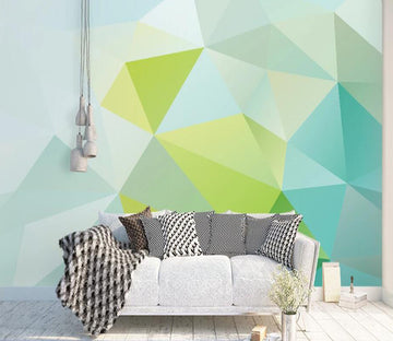 3D Green Geometry 909 Wall Murals