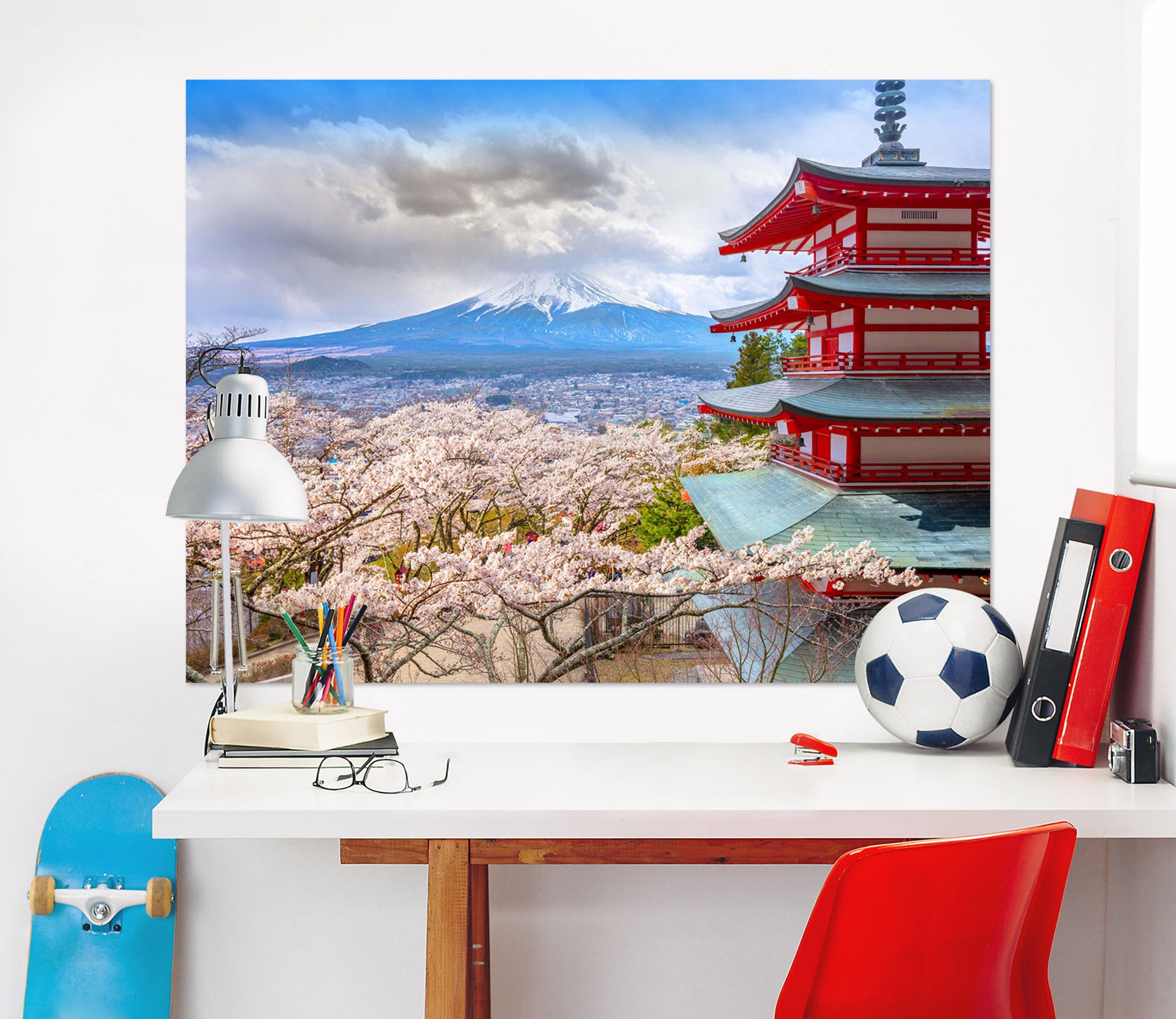 3D Cherry Blossom Temple 126 Marco Carmassi Wall Sticker