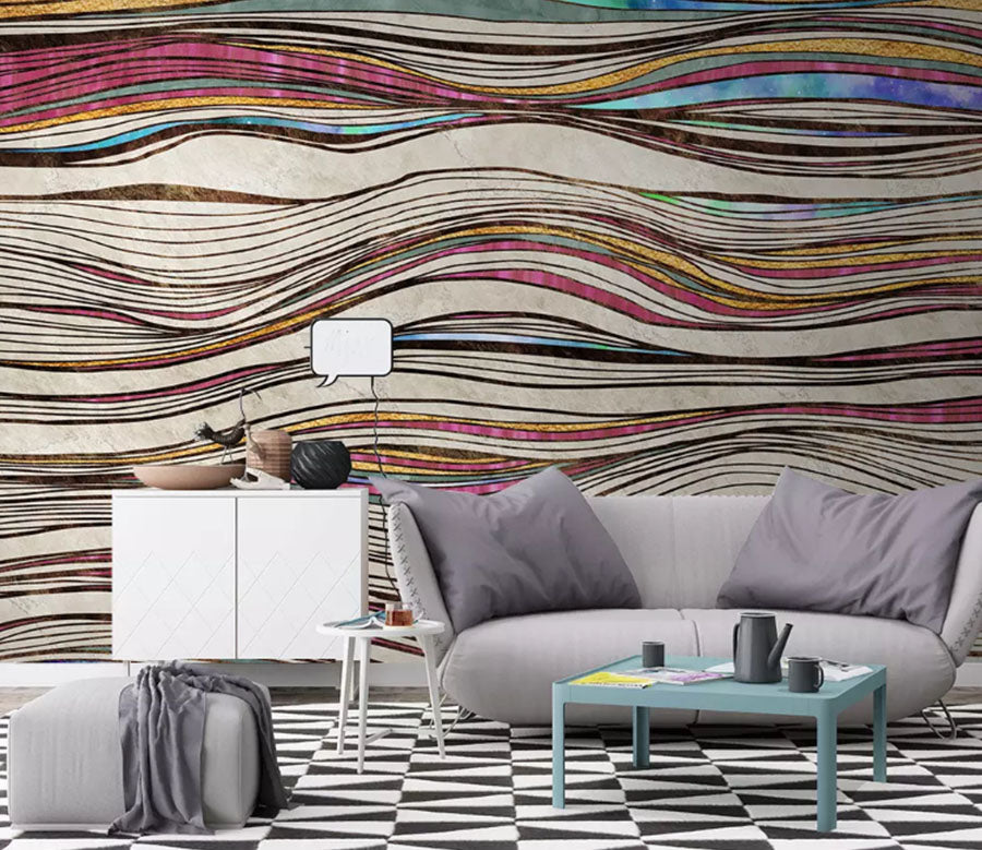 3D Color Wave 2127 Wall Murals