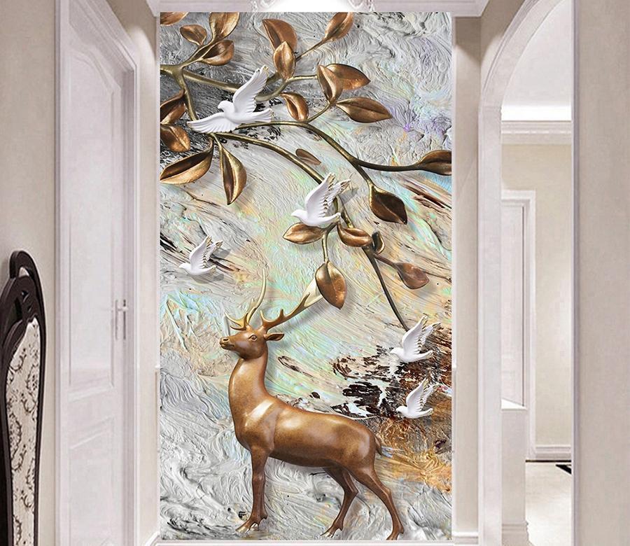 3D Fawn Branch 502 Wall Murals Wallpaper AJ Wallpaper 2 