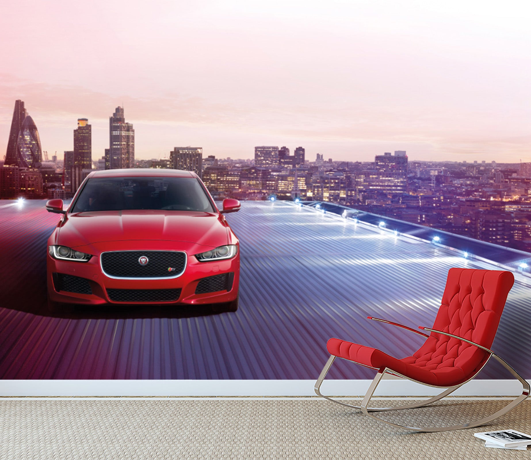 3D Light City Car 034 Vehicle Wall Murals