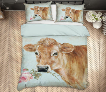 3D Cow Flower 2113 Debi Coules Bedding Bed Pillowcases Quilt