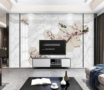 3D Plum Blossom 092 Wall Murals