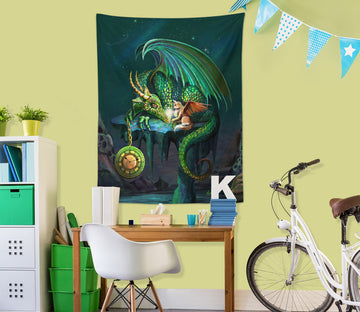 3D Green Dragon Wings 5218 Rose Catherine Khan Tapestry Hanging Cloth Hang