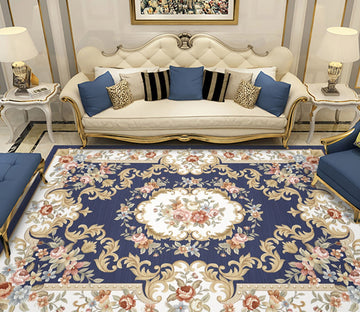 3D Blue Flower WG401 Non Slip Rug Mat Mat AJ Creativity Home 